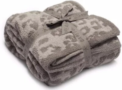 New Barefoot Dreams Linen/Warm Grey CozyChic Barefoot In The Wild Throw 54 x 72" - Image 1 of 4