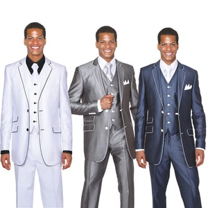 Traje para hombre, chaqueta, chaleco, pantalones, pantalones ajustados delanteros planos, ventilación central 5702v1 - Imagen 1 de 4