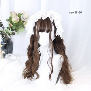 Wig Woman Long Curly Hair Egg Roll Net Wig Set Realistic Whole Wig Full Head Set - Picture 1 of 13