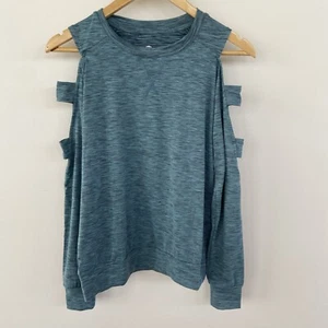 Born Primitive Cold Shoulder Long Sleeve Pullover Blue Women’s Small - Picture 1 of 8