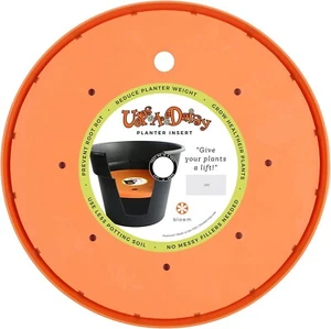 Bloem Ups-A-Daisy Round Planter Insert: 16" - Orange - Durable Resin Disk, Drain - Picture 1 of 6