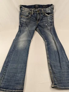 Jeans argento zac patta 34x33 blu chiaro rilassato dritto punto spesso lavaggio leggero - Foto 1 di 7