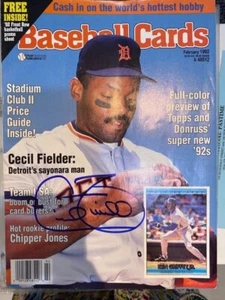 Cecil Fielder Hand Signed Baseball Cards Magazine 1992 - w/ COA - Picture 1 of 4