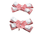 Red Gingham School Hair Bows