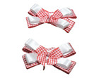 Red Gingham School Hair Bows