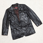 Vintage Genuine Leather Tuff Blazer Black Jacket 80s 90s Goth Punk Elvis Classic