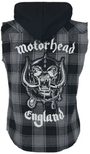 Motörhead Sleeveless Plaid Flannel Vest Hoodie Shirt Motorhead Metal XXL - Picture 1 of 7