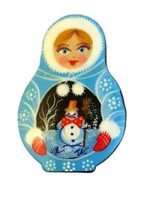 Broche Russe - Matriochka avec chat - Auteur Orekhova - Imagen 1 de 1