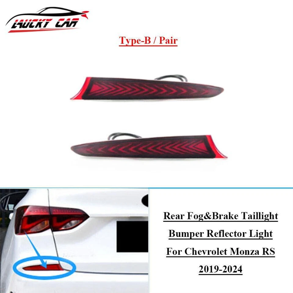 Rear Brake Taillight Bumper Reflector Lights For Chevrolet Monza RS 19-24 B Pair - Imagem 1 de 4