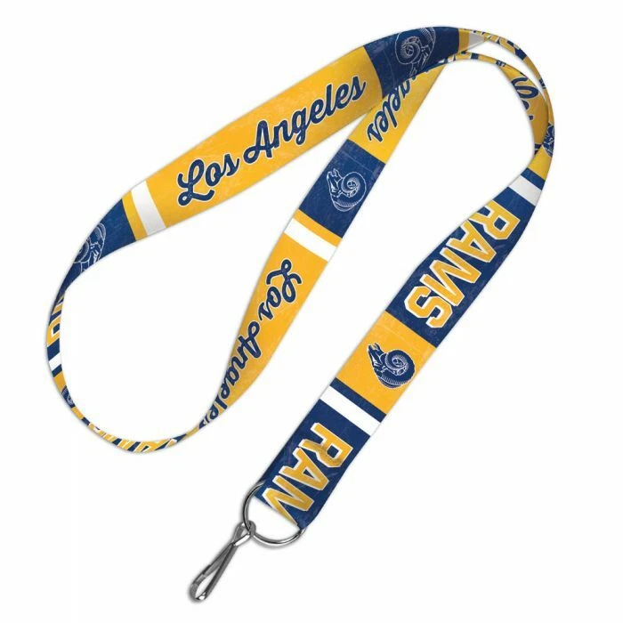 LOS ANGELES RAMS CLASSIC LOGO LANYARD KEY CHAIN 1" WIDTH 20" LENGTH NFL LICENSED - Image 1 of 1