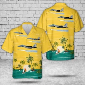 Us Air Force F 15c Fires An Aim 7 Sparrow Hawaiian Shirt 8211 Beachwear For Men - Picture 1 of 2