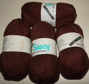 4 Skeins, Reynolds, "Saucy", Brown, Mercerized Cotton, Crochet/Knitting Yarn - Picture 1 of 3