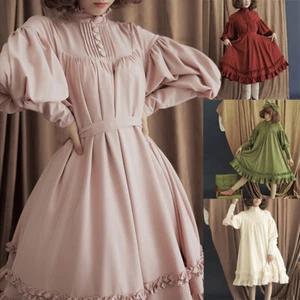 Gothic Lolita Kleid Langarm Mädchen Prinzessin Hofröcke Frauen Cosplay | - Picture 1 of 17