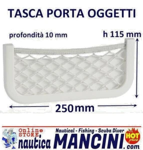 RETE TASCA PORTA OGGETTI CON CORNICE 250X115X10 ACCESSORI CAMPER BARCHE NAUTICA - Foto 1 di 3