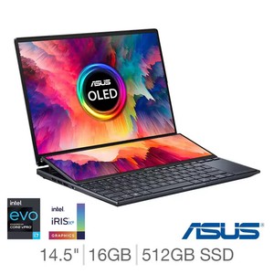 ASUS ZenBook Pro Duo 14,5" computer portatile OLED, Intel Core i7, 16 GB RAM, 512 GB unità di memoria a stato solido, WiFi