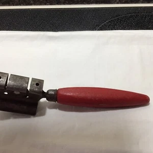 Vintage Hand Held Knife Sharpener Red Wood Handle - Picture 1 of 3