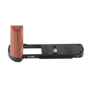 L-Shaped Wooden Handle for Panasonic Lumix S9 w/ Arca-Swiss Quick Release Plate - Picture 1 of 29