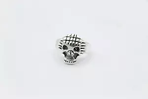 Goth Biker Silver Skull Ring | Stainless Steel | Costume Jewellery | S 1/2 - Picture 1 of 3