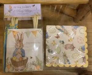 Peter Rabbit Birthday Easter Party Bags 8 ct & Napkins 20 ct New Beatrix Potter - Picture 1 of 1