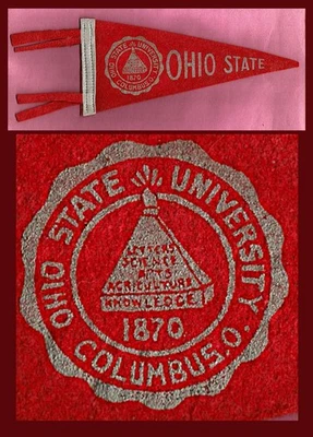 VINTAGE 1950’s Ohio State University Buckeyes Football Pennant! WOW! - Image 1 of 4