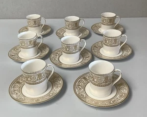 Royal Doulton Sovereign Espresso Coffee Cans / Cups and Saucers 16 Pieces - Picture 1 of 7