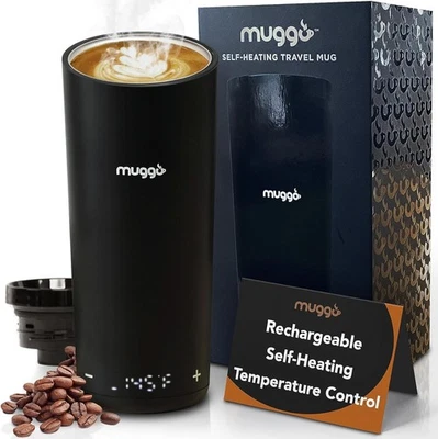 Muggo 12oz Self-Heating Mug Black – 3hr Battery for Coffee, Tea, Travel Use - Image 1 of 4