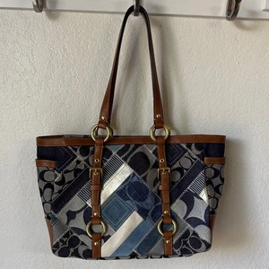 Coach Denim Patchwork Tote - Picture 1 of 10