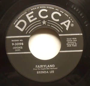 Brenda Lee - Fairyland - 1957 NM Pop 45 on Decca - Imagen 1 de 2