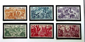 FRENCH INDIA Sc C8-13 NH ISSUE OF 1946 - CHAD TO RHINE - (CA25) - Picture 1 of 1