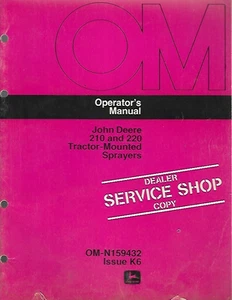 Pulverizadores montados en tractor John Deere 210 y 220 manual de operador OM-N159432 K6 - Imagen 1 de 2