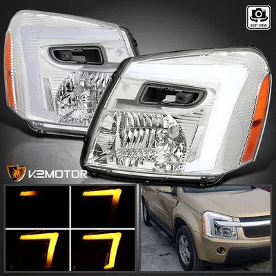 Fits 2005-2009 Chevy Equinox Headlights Sequential LED Turn Signal Lamps 05-09 - Image 1 of 4