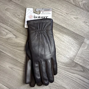 Isotoner Women's Stretch Leather Touchscreen Gloves - Dark brown S/M NEW - Picture 1 of 9