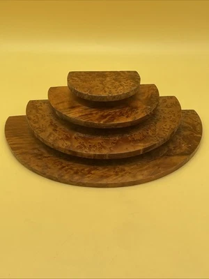 Four Tiered MCM Burlwood Display Riser 10”x 3”  - Image 1 of 4