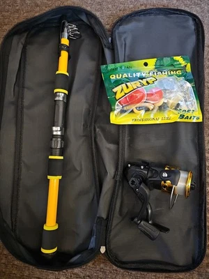 Zunyo Telescopic Fishing Rod Kit with Reel and Lures - Image 1 of 4