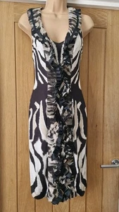 Roberto Cavalli Silk ZEBRA Dress IT42 black And White - Picture 1 of 13