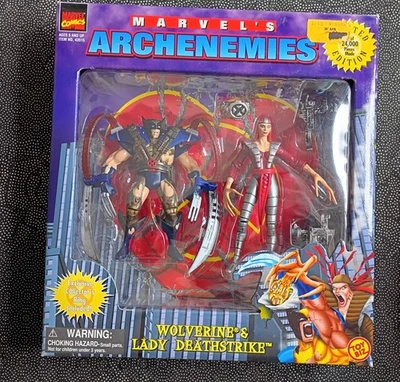 Marvel Archenemies Wolverine Lady Deathstrike Figura Caja Set X-Men Toy Biz 1997 Foto 1 de 2