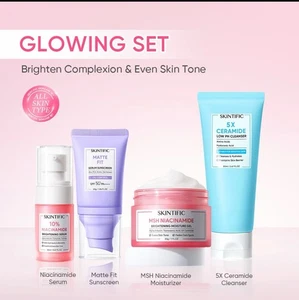 SET 4 SKINTIFIC Glowing Anti Dark Spot Eraser Serum 3% Glycolic Acid Niacinamide - Picture 1 of 8