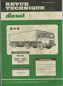 (2A)REVUE TECHNIQUE DIESEL MAN 19281F-19291F-19321F-19331F-19361F / DAF DKZ 1160 - Picture 1 of 1