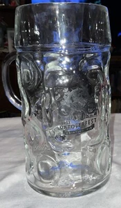 OKTOBERFEST 2022 PRINTER’S ALE JUMBO BEER MUG W/ HANDLE 1 L Dimpled Heavy Stein - Picture 1 of 24