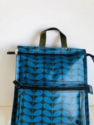 Orla Kiely Rare Blue Solid Stem Backpack Tote BagNot Wallet Sling Shoulder Bag - Image 1 of 4