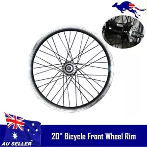 Kids BMX Front Wheel Rim 20'' Bike Wheel Rim Black Spokes Disc/V Brake - Picture 1 of 12
