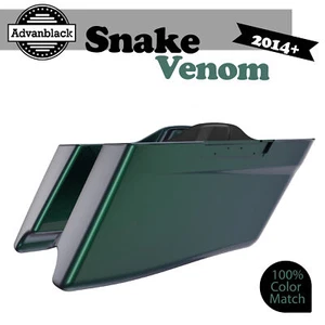 SNAKE VENOM Advanblack CVO Tapered Extended Saddlebag Fits 14+ Harley Touring - Picture 1 of 7