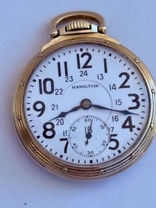 Reloj de Bolsillo Hamilton 950B Oro Tren RR 1941 Como Nuevo 23J Lleno de Oro 10K Reparado - Imagen 1 de 17