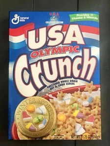 USA Crunch Cereal Box, Olympics, Emptied / Refilled / Resealed - Picture 1 of 2