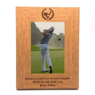 Marco de fotos grabado personalizado de golfista con temática regalo FW360 Foto 1 de 2