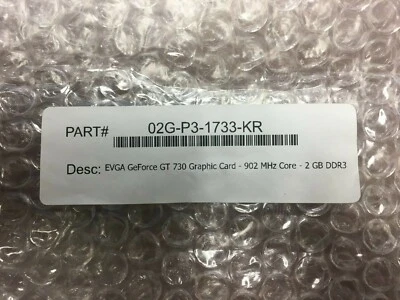 New EVGA nVidia GEFORCE GT 730 GT730 Graphics Video Card 2GB 02G-P3-1733-KR - Image 1 of 4
