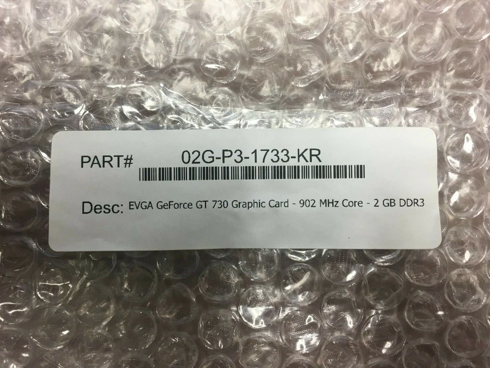 New EVGA nVidia GEFORCE GT 730 GT730 Graphics Video Card 2GB 02G-P3-1733-KR - Image 1 of 4