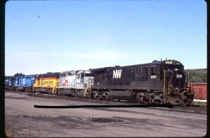 e295 Orig. Slides Norfolk Western 8081 Plus 4 at E Binghamton, NY 1987 - Picture 1 of 1