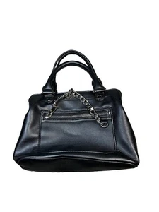 Borsa Madden NYC ecopelle nera catena accento borsa a mano tasca con cerniera - Foto 1 di 17