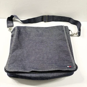 Tommy Hilfiger Umhängetasche Denim gefüttert Crossbody Messenger verstellbarer Riemen - Bild 1 von 16